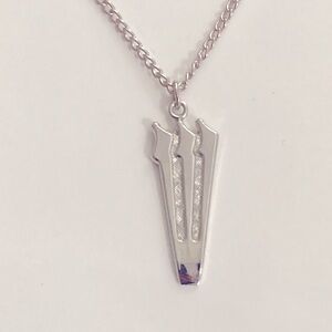 Unisex Hebrew “ Shin” 18 inch Silvertone Necklace